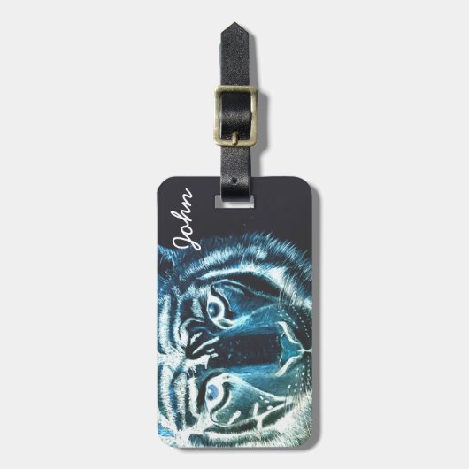 Speciaal gepersonaliseerd door naam tijgerontwerp bagagelabel (Voorkant verticaal)