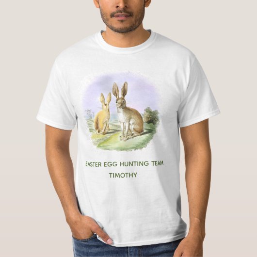 Speciaal gepersonaliseerd ei-sportteam Bunny-Manne T-shirt (Voorkant)