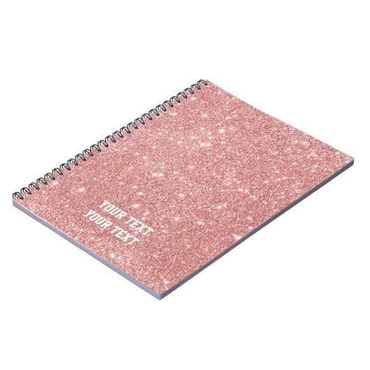 Speciaal gepersonaliseerd Elegant Chic Faux Glitte Notitieboek (Linkerzijde)