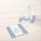 Speciaal gepersonaliseerd eten en Drink, blauw gli Kartonnen Onderzetters (Insitu)
