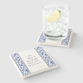 Speciaal gepersonaliseerd eten en Drink, blauw gli Stenen Onderzetter (Zijkant)