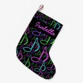 Speciaal gepersonaliseerd Fun Bright Neon Music No Kleine Kerstsok (Voorkant (Hangend))