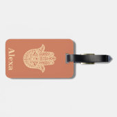 Speciaal gepersonaliseerd gerecht Hamsa hand terra Bagagelabel (Achterkant horizontaal)