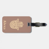 Speciaal gepersonaliseerd gerecht Hamsa hand terra Bagagelabel (Achterkant horizontaal)