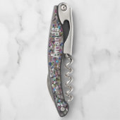 Speciaal gepersonaliseerd glitter zwart kurkentrekker (Achterkant)