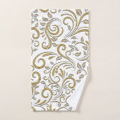 Speciaal gepersonaliseerd goud- en witte deco-hand bad handdoek (Handdoek)