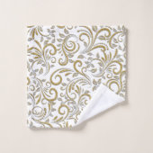 Speciaal gepersonaliseerd goud- en witte deco-hand bad handdoek (Wasdoekje)