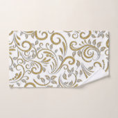 Speciaal gepersonaliseerd goud- en witte deco-hand bad handdoek (Handdoek)
