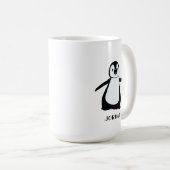 Speciaal gepersonaliseerd grijs schattig pinguïn i koffiemok (Voorkant rechts)