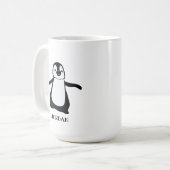 Speciaal gepersonaliseerd grijs schattig pinguïn i koffiemok (Voorkant links)