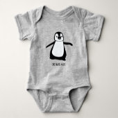 Speciaal gepersonaliseerd grijs schattig pinguïn i romper (Voorkant)