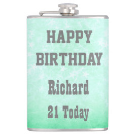 Speciaal gepersonaliseerd Happy 21st Birthday-ontw Heupfles