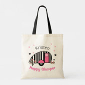 Speciaal gepersonaliseerd Happy Glamper Striped Ta Tote Bag (Achterkant)