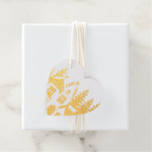 Speciaal gepersonaliseerd Heart Gold Foil White Fa Bedankjes Labels (Met doos)
