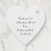 Speciaal gepersonaliseerd Heart Gold Foil White Fa Bedankjes Labels (Achterkant)