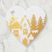 Speciaal gepersonaliseerd Heart Gold Foil White Fa Bedankjes Labels (Voorkant)
