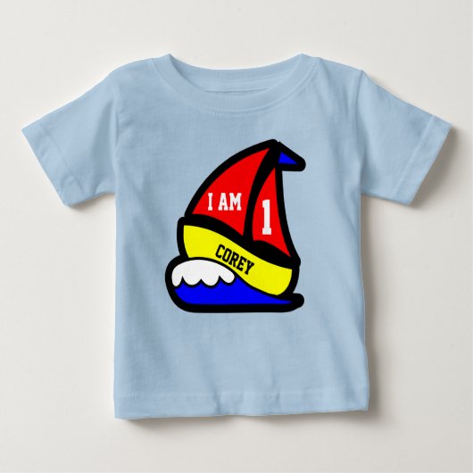 Speciaal gepersonaliseerd "I am 1" met Red Sailed  (Voorkant)