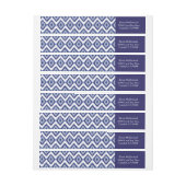 Speciaal gepersonaliseerd indigoblauw Ikat White C Omwikkelbaar Adreslabel (Vel)