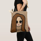 Speciaal gepersonaliseerd karikaturspad Tas Brown (Dichtbij)