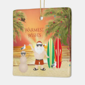 Speciaal gepersonaliseerd kerstkerstfeest met surf keramisch ornament (Links)