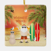 Speciaal gepersonaliseerd kerstkerstfeest met surf keramisch ornament (Voorkant)