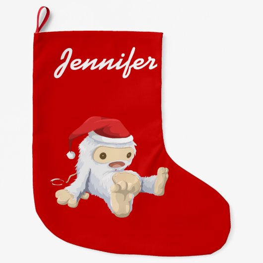 Speciaal gepersonaliseerd kerstwintermonster Speel Grote Kerstsok (Voorkant)