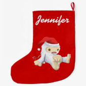 Speciaal gepersonaliseerd kerstwintermonster Speel Grote Kerstsok (Achterkant)