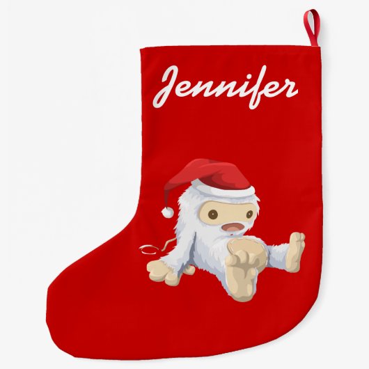 Speciaal gepersonaliseerd kerstwintermonster Speel Grote Kerstsok (Achterkant)