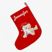 Speciaal gepersonaliseerd kerstwintermonster Speel Grote Kerstsok (Achterkant (Hangend))