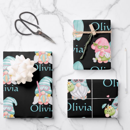 Speciaal gepersonaliseerd koskoepel bedrukt kerstf inpakpapier vel (Voorkant)