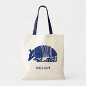 Speciaal gepersonaliseerd marineblauw Armadillo Tote Bag (Voorkant)