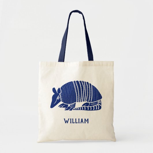 Speciaal gepersonaliseerd marineblauw Armadillo Tote Bag (Voorkant)