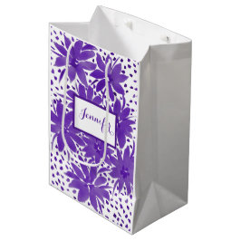 Speciaal gepersonaliseerd medium-Floral design Paa Medium Cadeauzakje