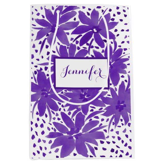 Speciaal gepersonaliseerd medium-Floral design Paa Medium Cadeauzakje (Voorkant)