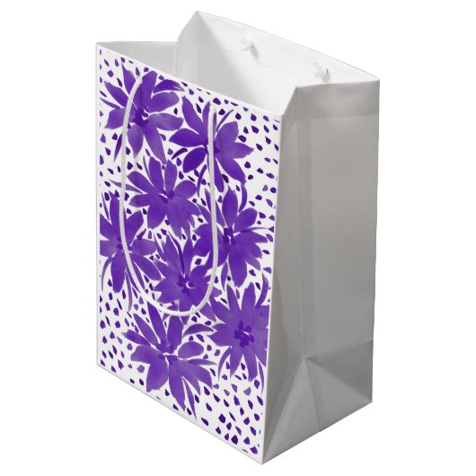 Speciaal gepersonaliseerd medium-Floral design Paa Medium Cadeauzakje (Achterkant Gekanteld)