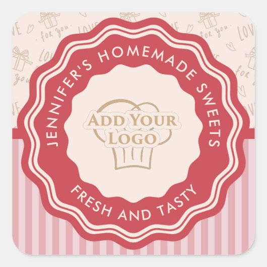 Speciaal gepersonaliseerd met Logo-gelekte homemad Vierkante Sticker (Voorkant)