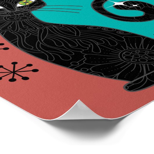 Speciaal gepersonaliseerd midden moderne atoomkat poster (Hoek)