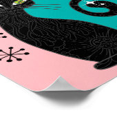 Speciaal gepersonaliseerd midden moderne atoomkat poster (Hoek)