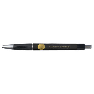 Speciaal gepersonaliseerd Modern Black & Gold Busi Pen