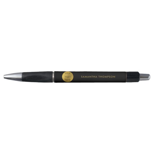 Speciaal gepersonaliseerd Modern Black & Gold Busi Pen (Voorkant)