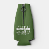 Speciaal gepersonaliseerd modern bos-groene master flesjeskoeler (Achterkant)