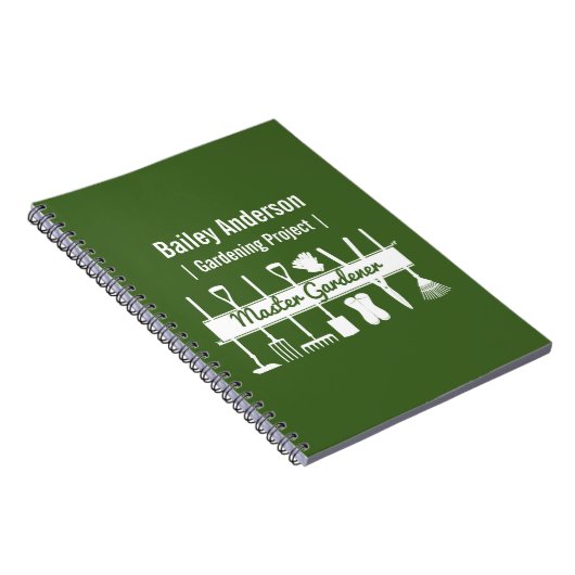 Speciaal gepersonaliseerd modern bos-groene master notitieboek (Rechterzijde)