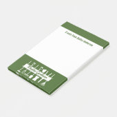 Speciaal gepersonaliseerd modern bos-groene master post-it® notes (Schuin)