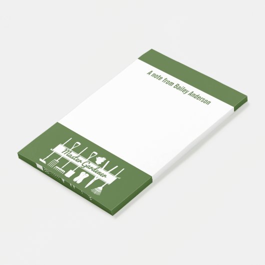 Speciaal gepersonaliseerd modern bos-groene master post-it® notes (Schuin)