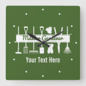 Speciaal gepersonaliseerd modern bos-groene master vierkante klok (Voorkant)