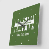 Speciaal gepersonaliseerd modern bos-groene master vierkante klok (Hoek)