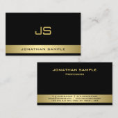 Speciaal gepersonaliseerd modern elegant zwart mon visitekaartje (Voorkant / Achterkant)