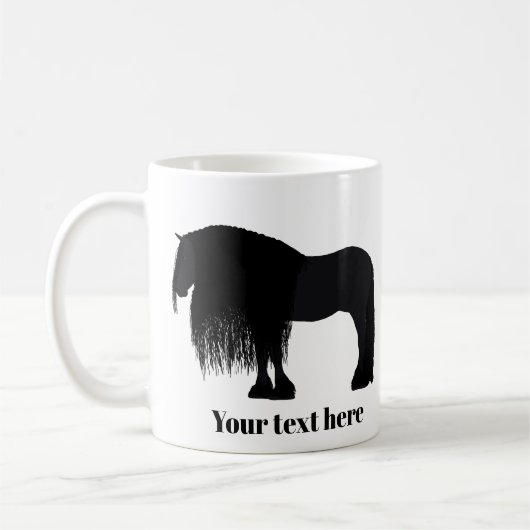 Speciaal gepersonaliseerd modern Friesian Horse Il Koffiemok (Links)