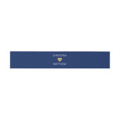 Speciaal gepersonaliseerd modern Gold HEART Navy B Uitnodigingen Wikkel (Vlak)