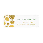 Speciaal gepersonaliseerd modern Gold Monstera laa Etiket (Voorkant)